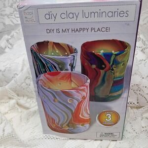 HapiNest DIY Clay Luminaries Kit New in Box Craft Activity Set‎